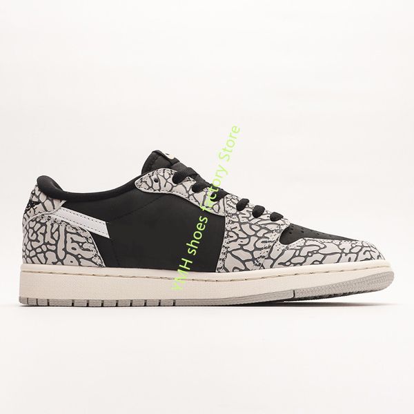 

shoes arrived jumpman 1 1s low og black elephant burst crack sneakers cz0790-001