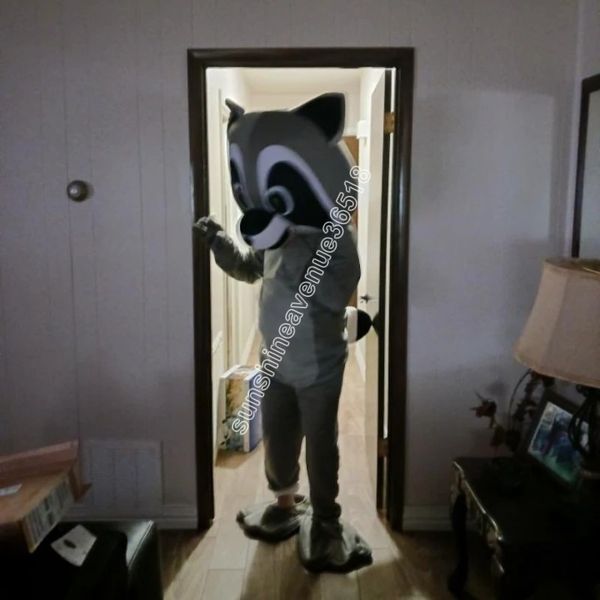 

raccoon cartoon mascot costume cartoon anime theme character carnival adults size christmas birthday party outdoor outfit suit, Red;yellow