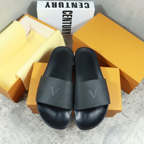 

designers slides womens slippers fashion luxurys floral slipper leather rubber flats sandals summer beach shoes loafers gear bottoms sliders, Black