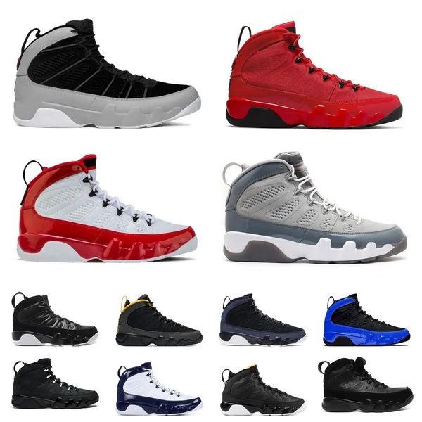 

og 9 retro men basketball shoes jumpman 9s fir red particle grey racer university blue gold bred patent anthracite light olive black cat men