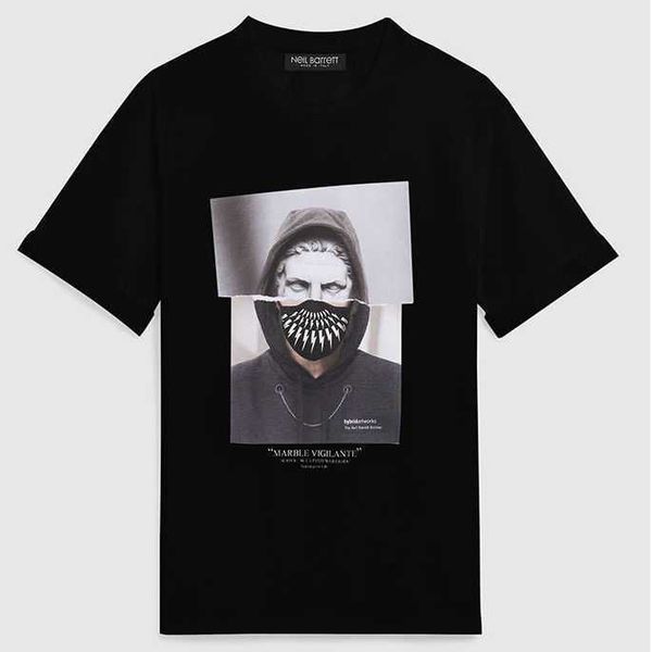 

shion-summer women men lady summer beach clothing short sleeve neil barrett casual tshirt cr5p, White;black