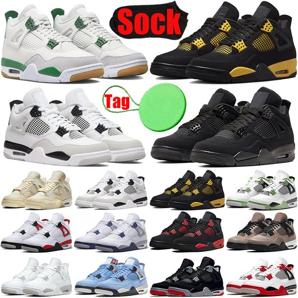 

pine green 4 4s mens womens basketball shoes military black cats canvas fire red university blue white oreo sail red thunder men trainers sp