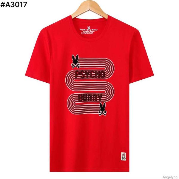 

psycho spring and summer bunny skull rabbit full paste printed round neck casual short-sleeved t-shirt fashion brand pure cotton men's, White;black