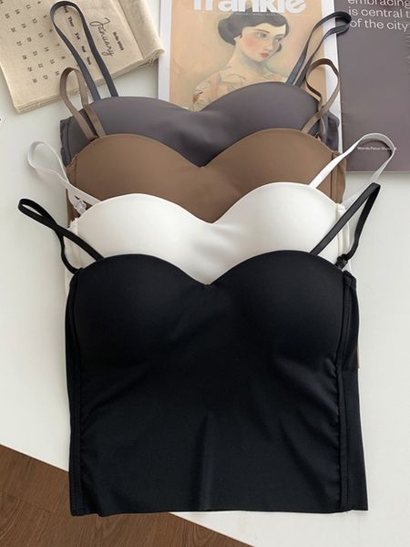 

camisoles tanks 4colors korean style camisole women tank female summer ice sleeveless slim crop womensy2873 230508, Black;white