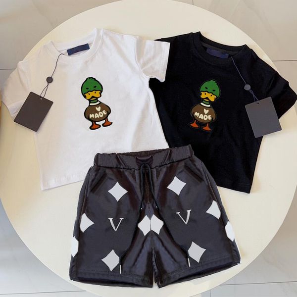 

designer kids clothes summer sets boys tracksuits casual letter baby girls kid t shirts pants infants children short sleeve set multi style, White