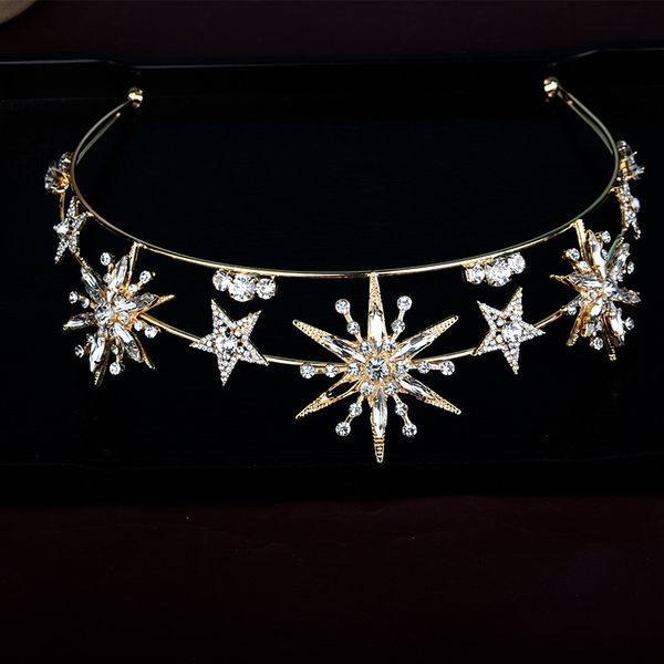 

selling star style birthday party proposal accessories, exquisite and versatile half round headwear, princess double layered rhinestone hair, Silver