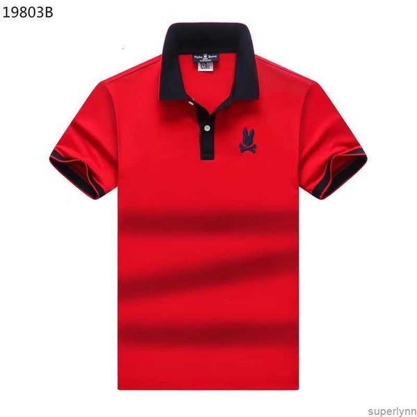 

high-quality new 2023 summer psycho bunny polo shirt t skull rabbit embroidered collar versatile fashion brand men's short sleeves qlee, White;black