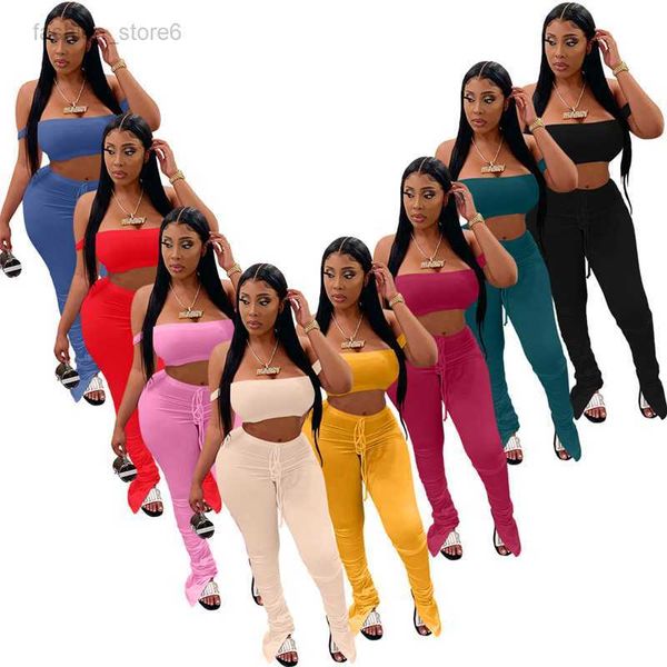 

wholesale women tracksuits summer clothes outfits sleeveless tank stacked pants two piece sets solid tracksuits sports suit bulk 7180, Gray