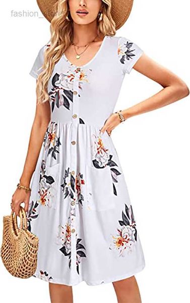 

women's v neck button down skater dress with pockets, Black