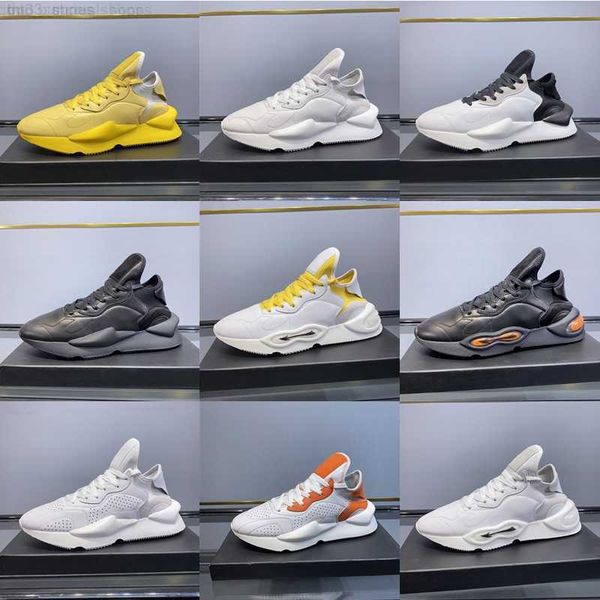 

desinger y3 kaiwa mens running shoes women leather sneaker runner laced up