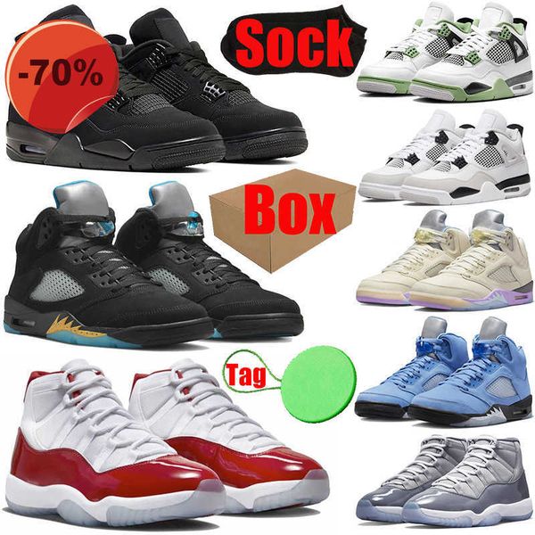 

sandals with box cherry 4s 5s 11s basketball shoes for mens womens 11 jumpman 4 5 military black cats canvas cool grey seafoam aqua sail pn