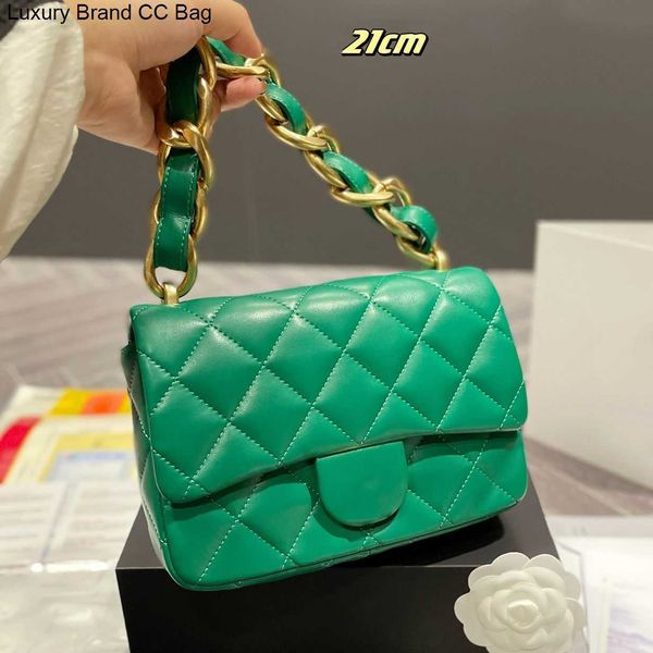 

trendy bags 7a cc bold chain flap shoulder bags calfskin classic quilted plaid metal hardware designer bag french luxury womens mini vintage