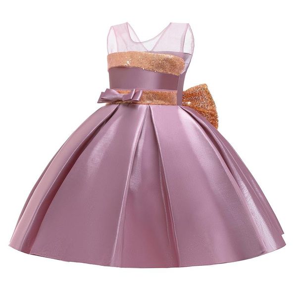 

girl's dresses baby girls formal fashion clothes child skirt sequins puffy princess flower wedding piano festival costumes e18554, Red;yellow