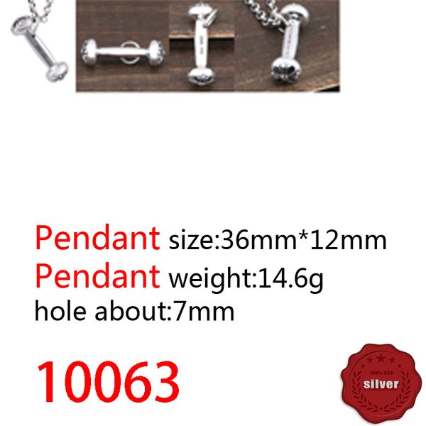 

10063 fashionable s925 sterling silver retro cross flower pendant net red couple creative letter dumbbell personalized classic punk hip hop