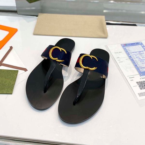 

2023 luxury designer herringbone slippers mens summer leather high-end leisure non slip toe clip outdoor sandals womens shoes lovers slipper, Black