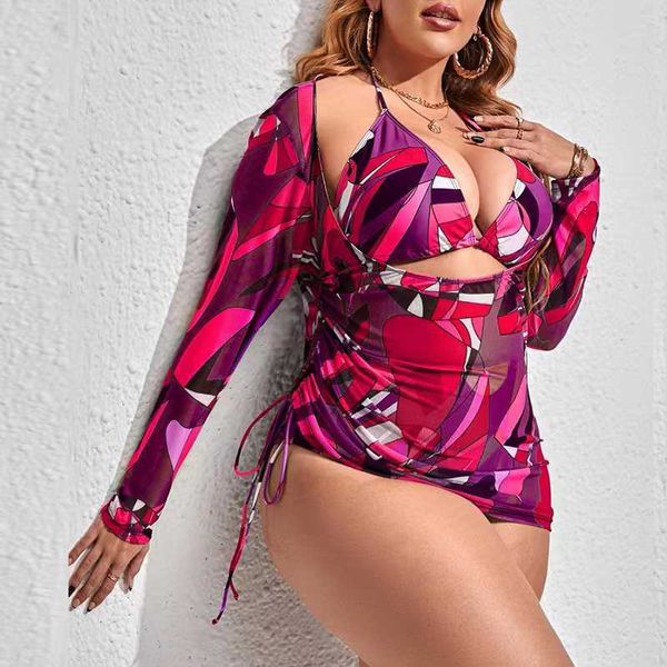 

women's plus size swimwear 2023 plus size bikini swimwear women three pieces set swimming swimsuits biquini bathing suit beachwear swim, Black