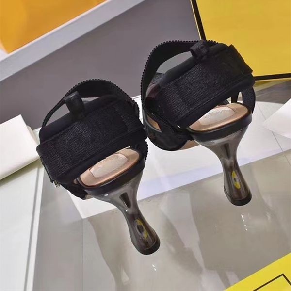 

2023classic high heel sandals designer shoes fashion 100% leather womens dance shoes high heel shoes lace womens metal belt buckle thick hee, Black