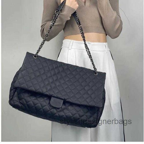 

women calfskin maxi airport quilted xxl bag silver metal hardware matelasse chain shoulder messenger handbag large capcity designer sacoche