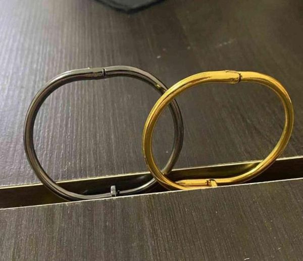 

european and american nail open bracelet rose gold couple fashion8845603, Black