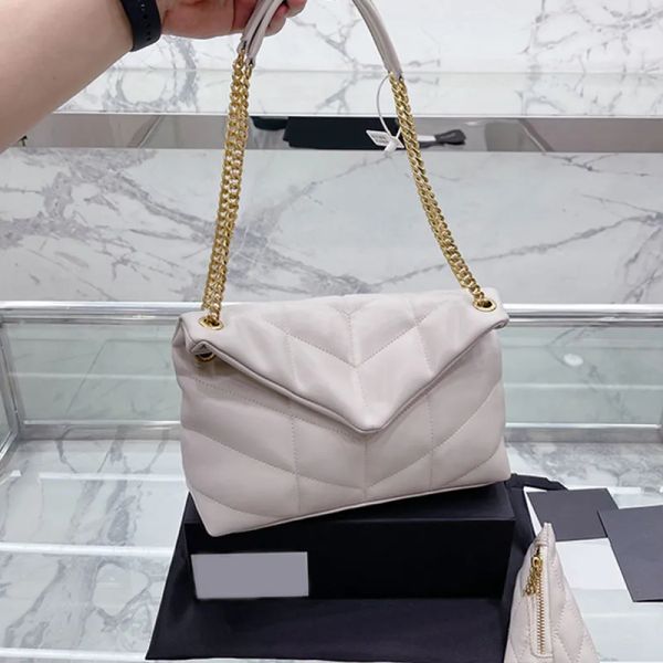 

women leather shoulder crossbody bag puffer designer handbag chain wallet