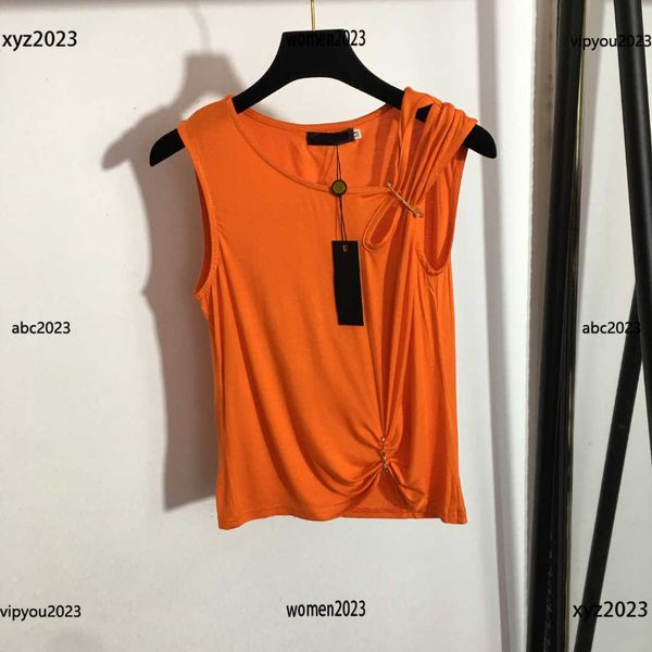 

metal pin decoration t-shirts fashion round neck tees t shirts summer hollow shoulder tank ing, White