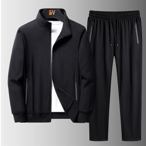 

men's tracksuits tracksuit men sports suit men's spring and autumn casual middle-aged men's sportswear two-piece sets plus si, Gray
