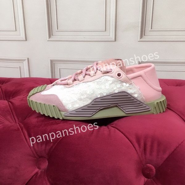 

new fashion brand casual shoes women designer leather lace-up sneakers fashion lady flat running letters shoes platform gym sneakers, Black