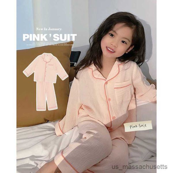

pajamas cute spring children sleepwear girl's turndown collar pajama sets.long sleeve andpants.toddler kid's peach pink pyjamas se, Blue;red