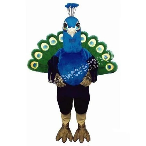 

professional blue peacock mascot costume simulation cartoon character outfits suit adults outfit christmas carnival fancy dress for men wome, Red;yellow