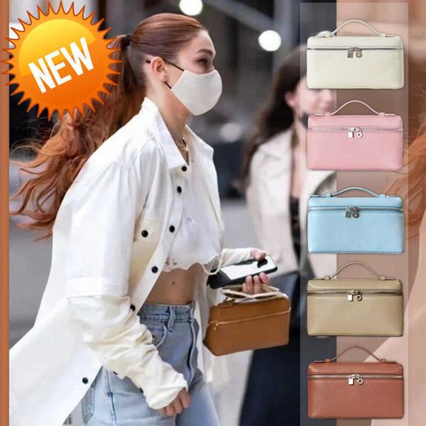 

loro * women's bag lp19 rice box bag piana layer cowhide handbag fashion one shoulder crossbody makeup bag