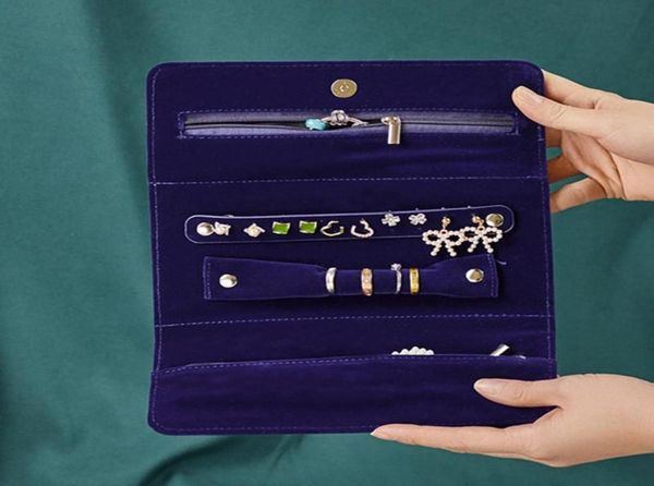 

jewelry pouches bags velvet storage royal blue pvc portable travel accessories organizer necklace bracelet earring rings collecti3955113, Pink;blue
