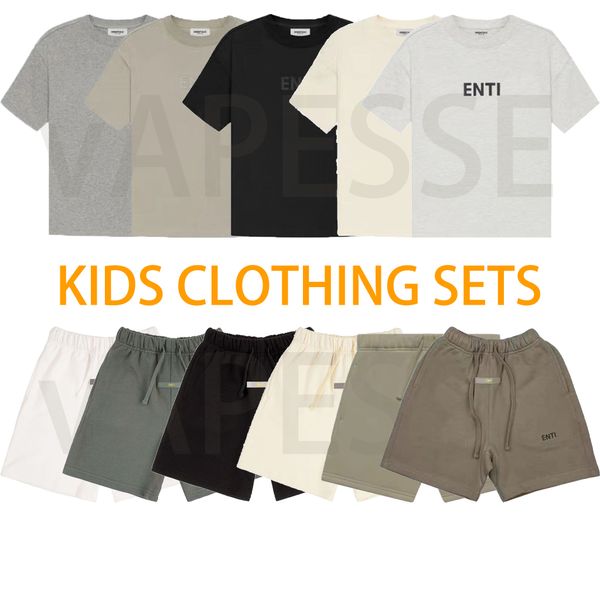 

kids clothes ess baby sets boys girls set childrens t-shirt tee shorts baby boy summer size 110-160 doe4, White
