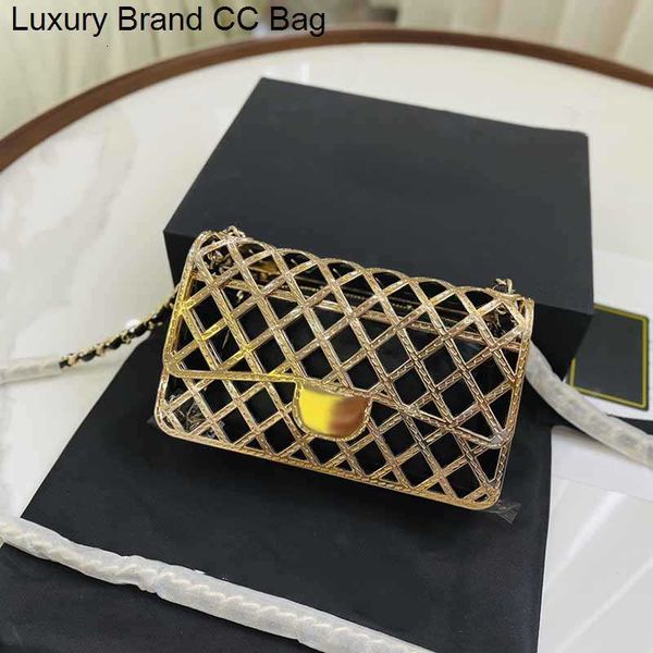 

golden cc cross metal body mini bag flap glitter designer diamond quilting composite bag handbags gold-tone chain hardware lambskin liner zi