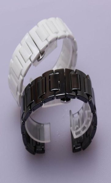 

new 20mm 22mm ceramic watchband for samsung gear s2 s3 classic r732 r735 moto 360 2 gen 42mm men 2015 smart watch band link stra1311411, Black;brown