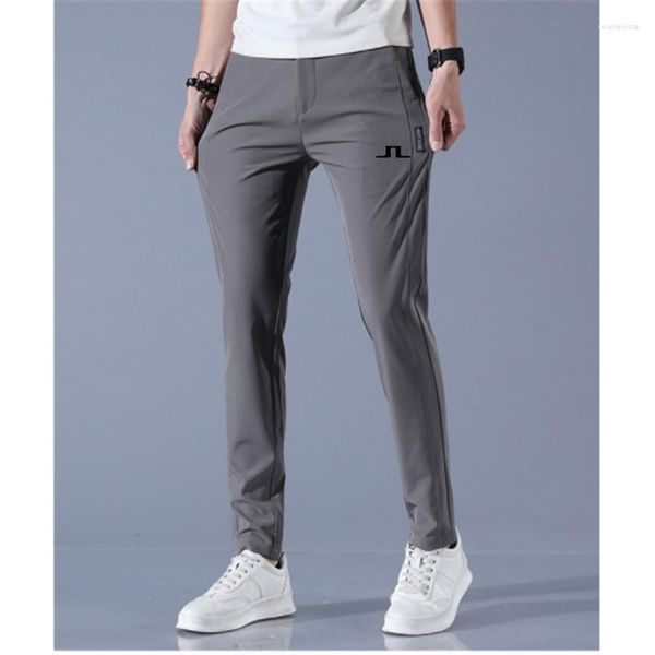 

men's pants 2023 summer men golf elasticity fashion casual trousers men's breathable j lindeberg wear, Black