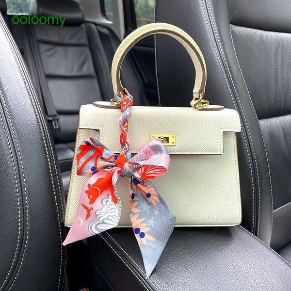 

hemres designer cravat new ribbon silk twill diagonal scarf mulberry headband handle double layer handbag, Black;purple