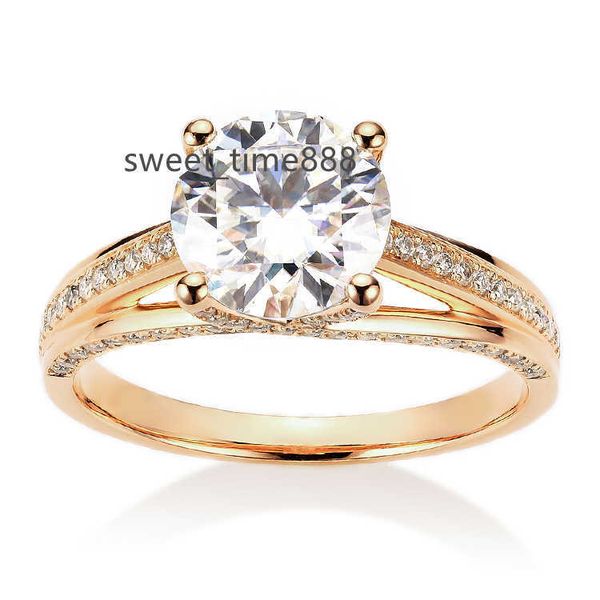 

solitaire yellow gold wedding ring women 18karat moissanite rings gold 18k, Silver