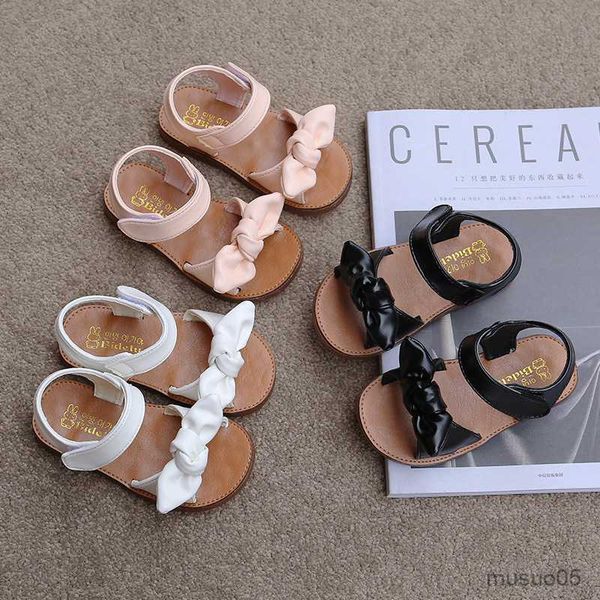 

sandals girls sandals fashion princess classic baby girl kids summer sandals children sweet summer shoes soft 21-30 bow-knot, Black;red