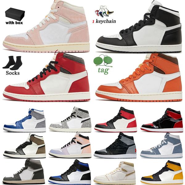 

1 1s jumpman men women og basketball shoes washed pink white cement bred starfish denim lost and found stage haze jorden1s j1 designer athle