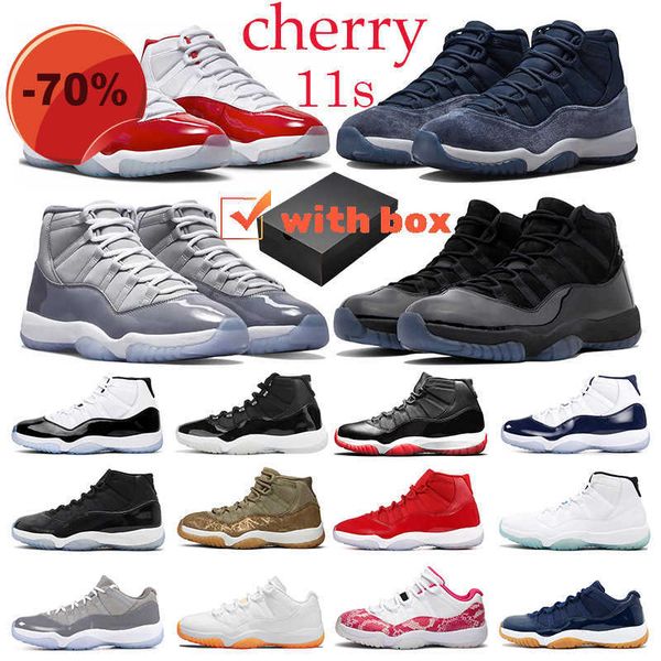 

sandals box cherry 11 with jumpman 11s basketball shoes mens trainers cool grey midnight navy unc gamma blue jubilee jumpman11 womens outdoo, Black