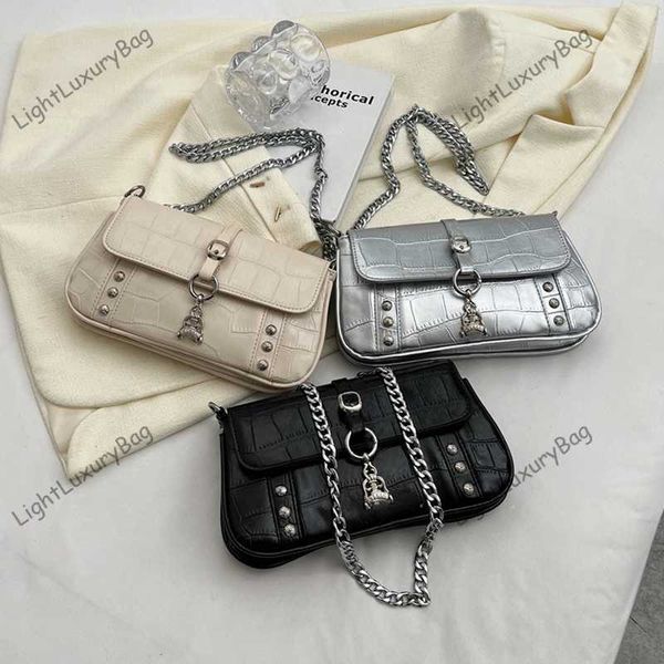 

designer punk style sword crossbody bag fashion shoulder wallets women leather classic chain handbags luxury tote female brand purses 230508