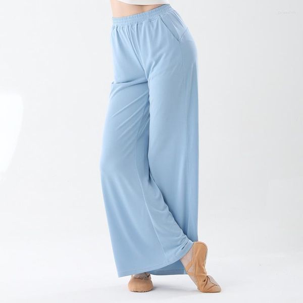 

women's pants women loose casual practice training chinese national dance sports wide leg trousers, Black;white