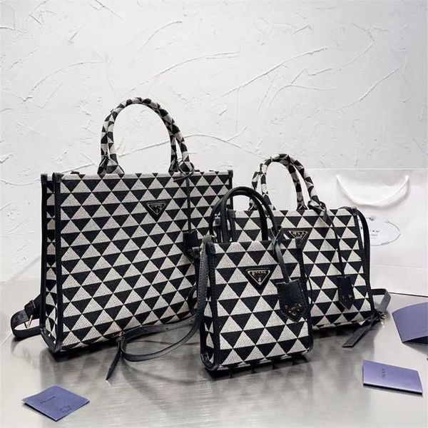 

20% off 2023 fashion handbag stylish and minimalist spring new triangle checker handheld casual single shoulder underarm women's tote b