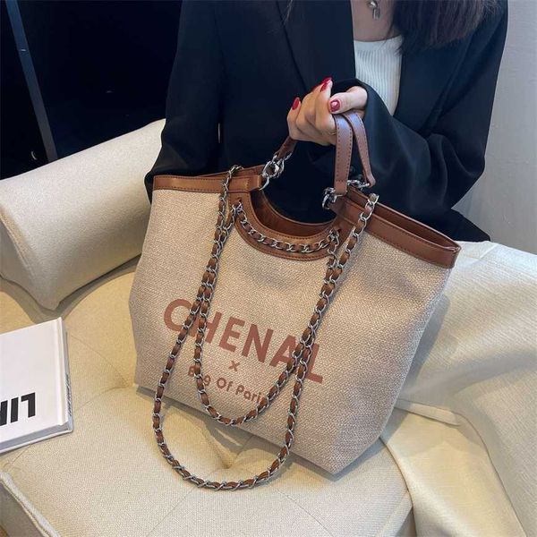 

24% off 2023 handbag large capacity women's summer new versatile canvas chain single shoulder fashion portable tote bag