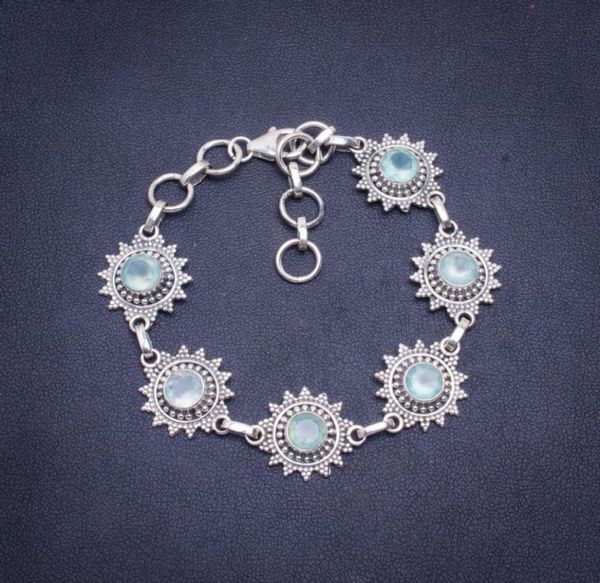 

natural chalcedony handmade unique 925 sterling silver bracelet 658quot a30448580336, Golden;silver