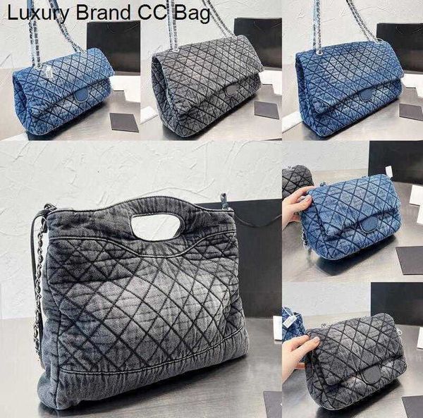 

shoulder bags blue gray denim designer cc bags high shoulder quality cowboy chain tote women's luxury flap diamond lattice wallet cross