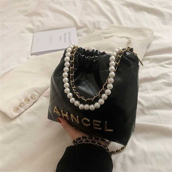 

luxury handbags sale netizen same style small fragrant letter pearl chain garbage bag single shoulder oblique straddle 2023 new