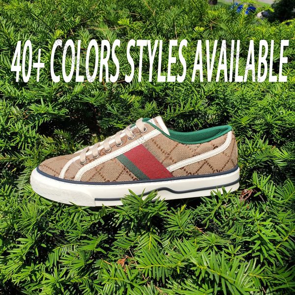 

luxury designer dress shoe women men rhyton tennis 1977 sneaker embossed canvas shoe platform leather downtown walk shoes lace up running sh