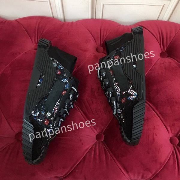 

new fashion brand casual shoes men designer leather lace-up sneakers fashion lady flat running letters shoes platform gym sneakers, Black