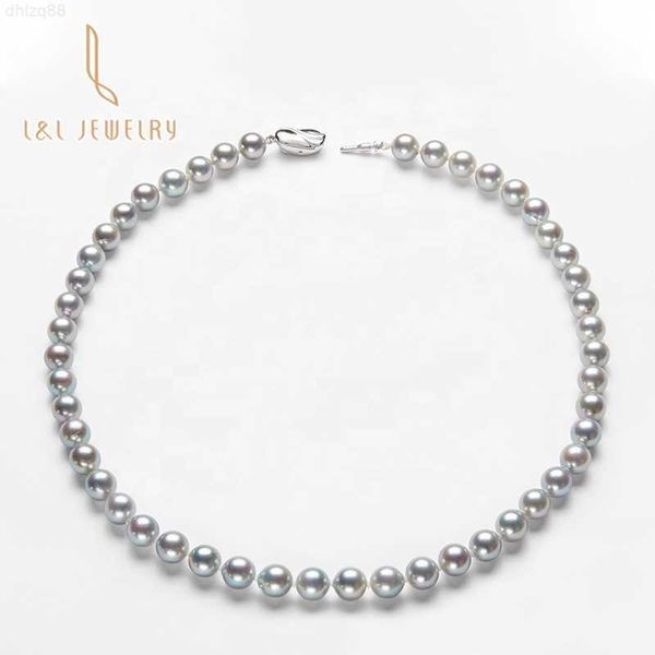 

2023 round pearls fashion design 5a grade seawater pearls akoya pearl necklace for women gift for party, Silver